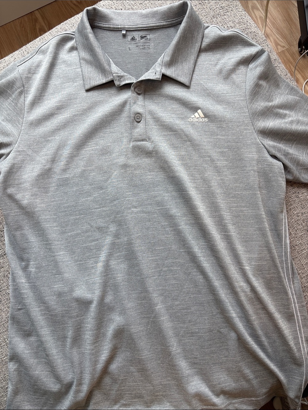 adidas Men’s Heather Light Gray Polo